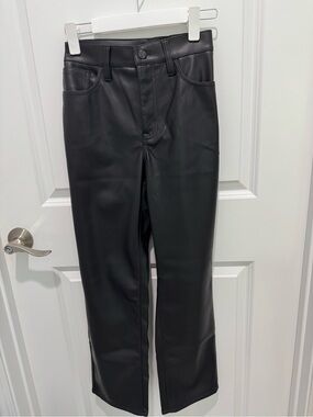 J Crew Women’s Petite straight Black Faux Leather Pants Size P29 NWT